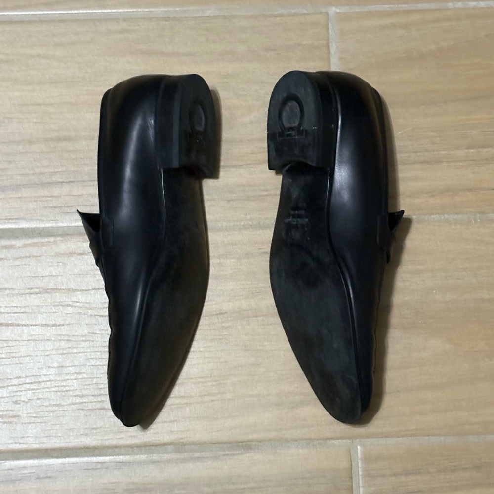 Salvatore Ferragamo Black Leather Slip-On Loafers - Picture 3 of 5